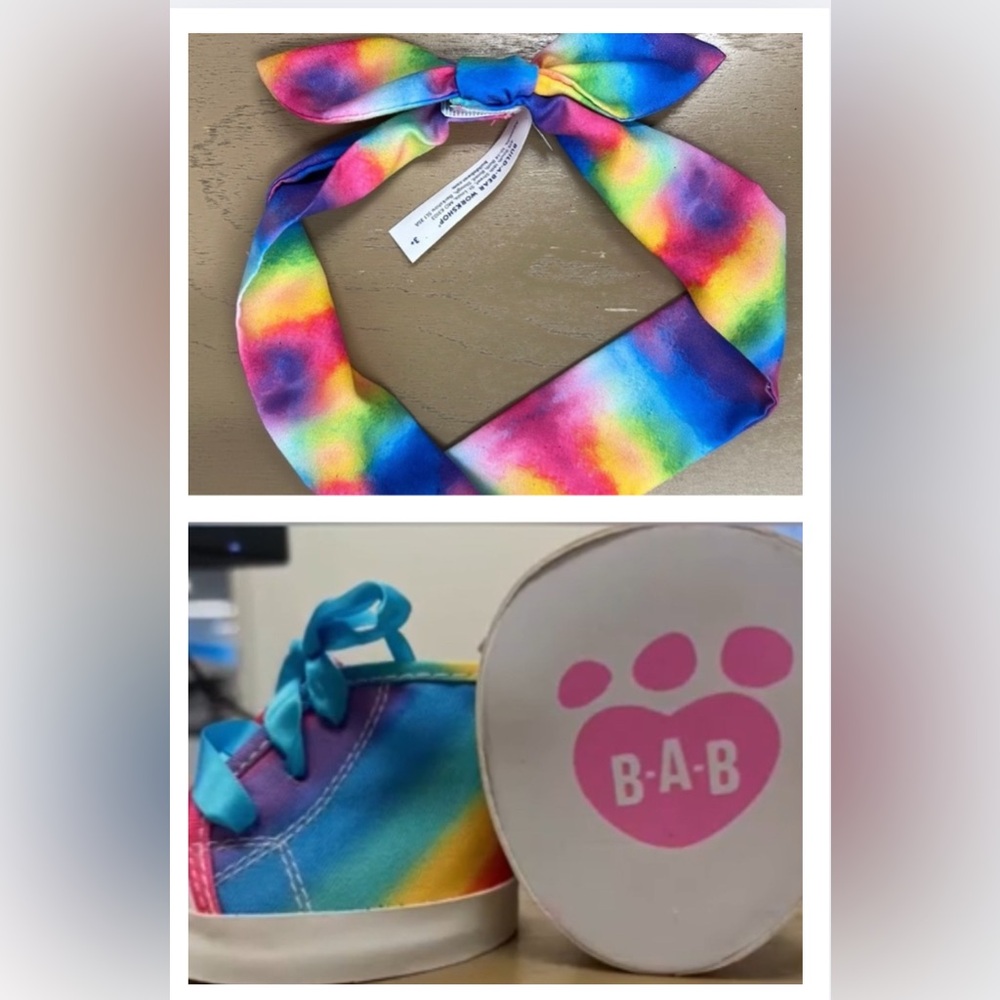 Build-A-Bear Rainbow Accessory Bundle - Headband & Sneakers